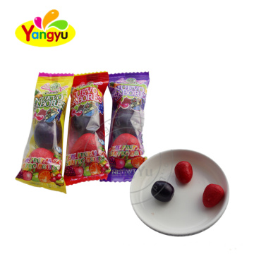 3 pcs roll bubble gum with fruity flavor packed in bag